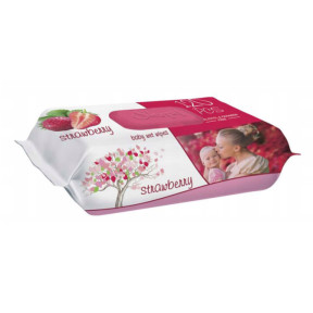 Вологі серветки з клапаном Sleepy Полуниця, 120 шт